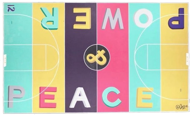 Peace and Power Basketball court paint