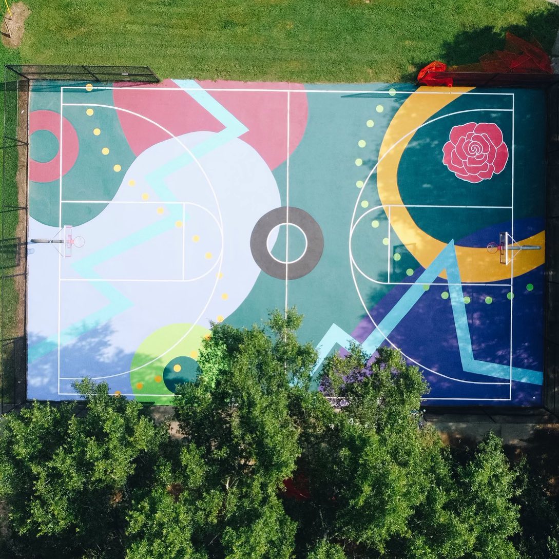 Top View of Basketball Court